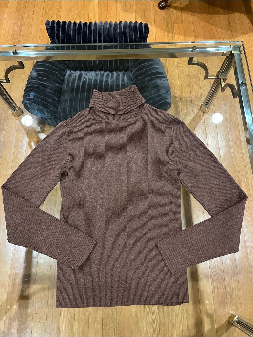 Old Navy Brown Ribbed Turtleneck Sweater